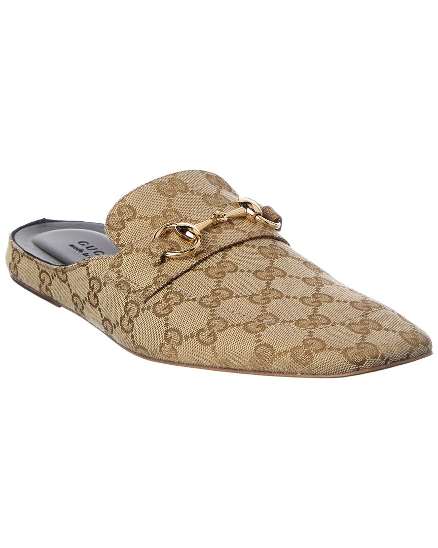 Gucci Ragazzo Canvas & Leather Mule