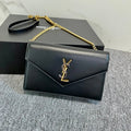 YSL Cassandra Shoulder Black Bag - 19x12.5x3.5cm