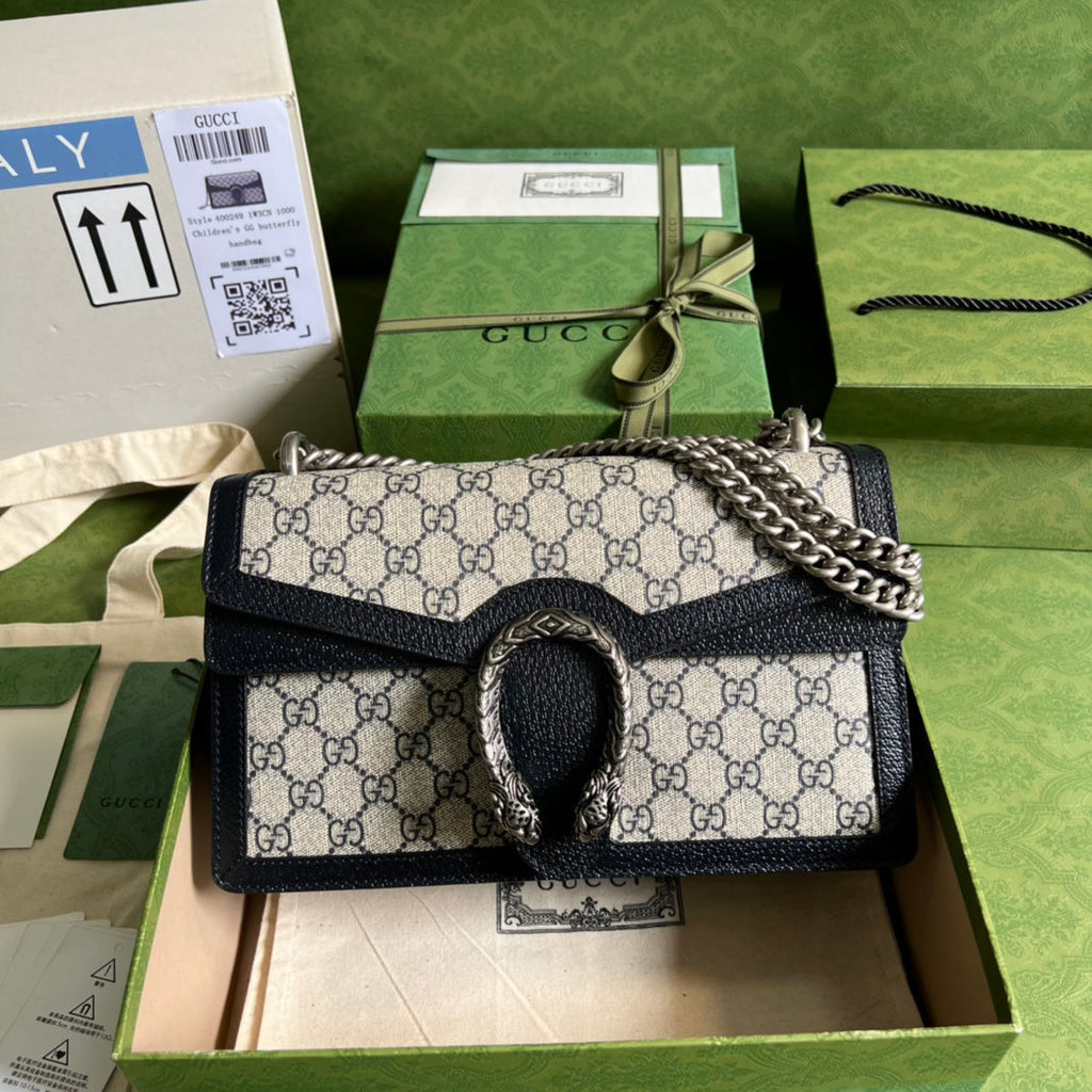 Gucci Dionysus GG Supreme Beige and Blue - 28x18x9cm