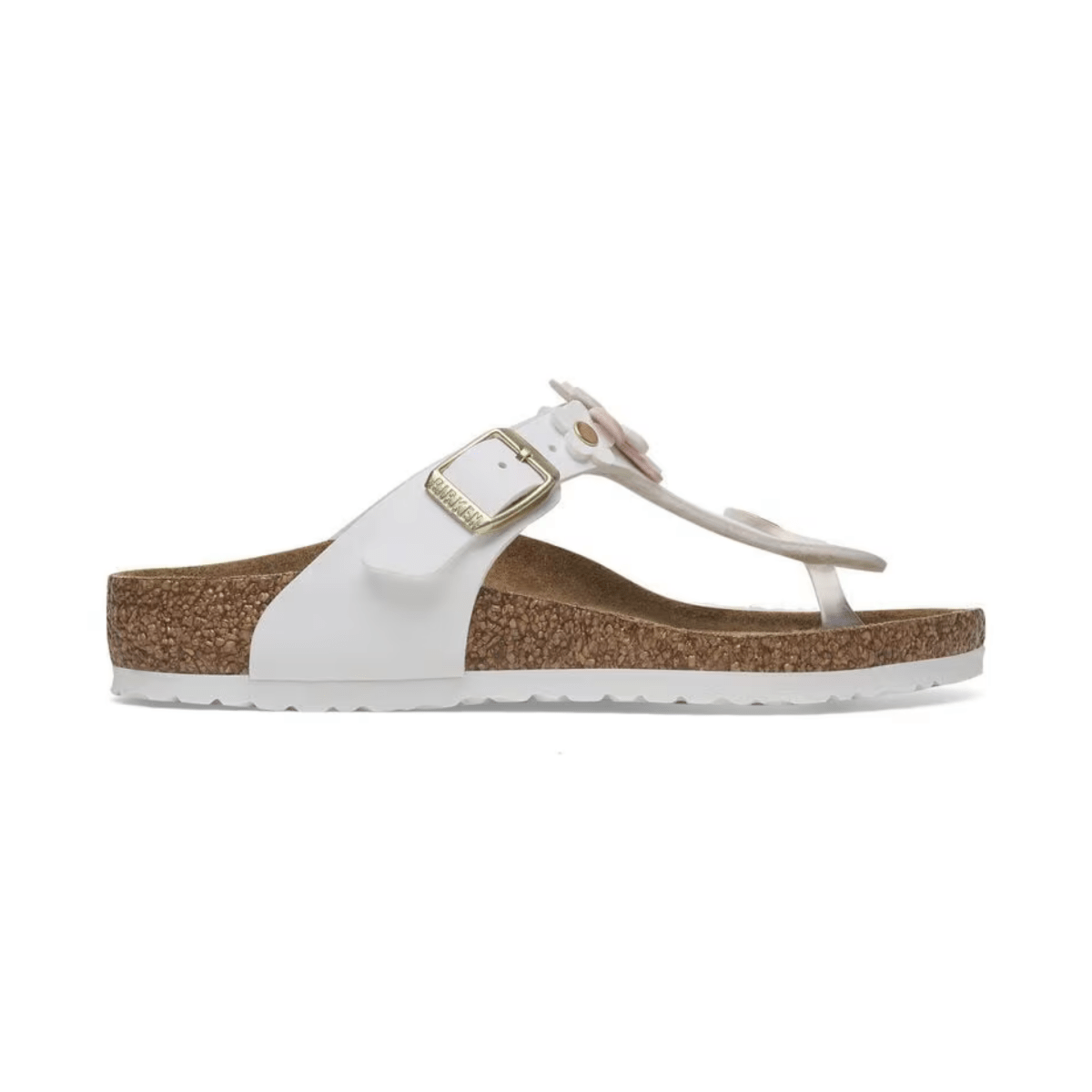 Birkenstock Girls Gizeh Flowers Birko-Flor White