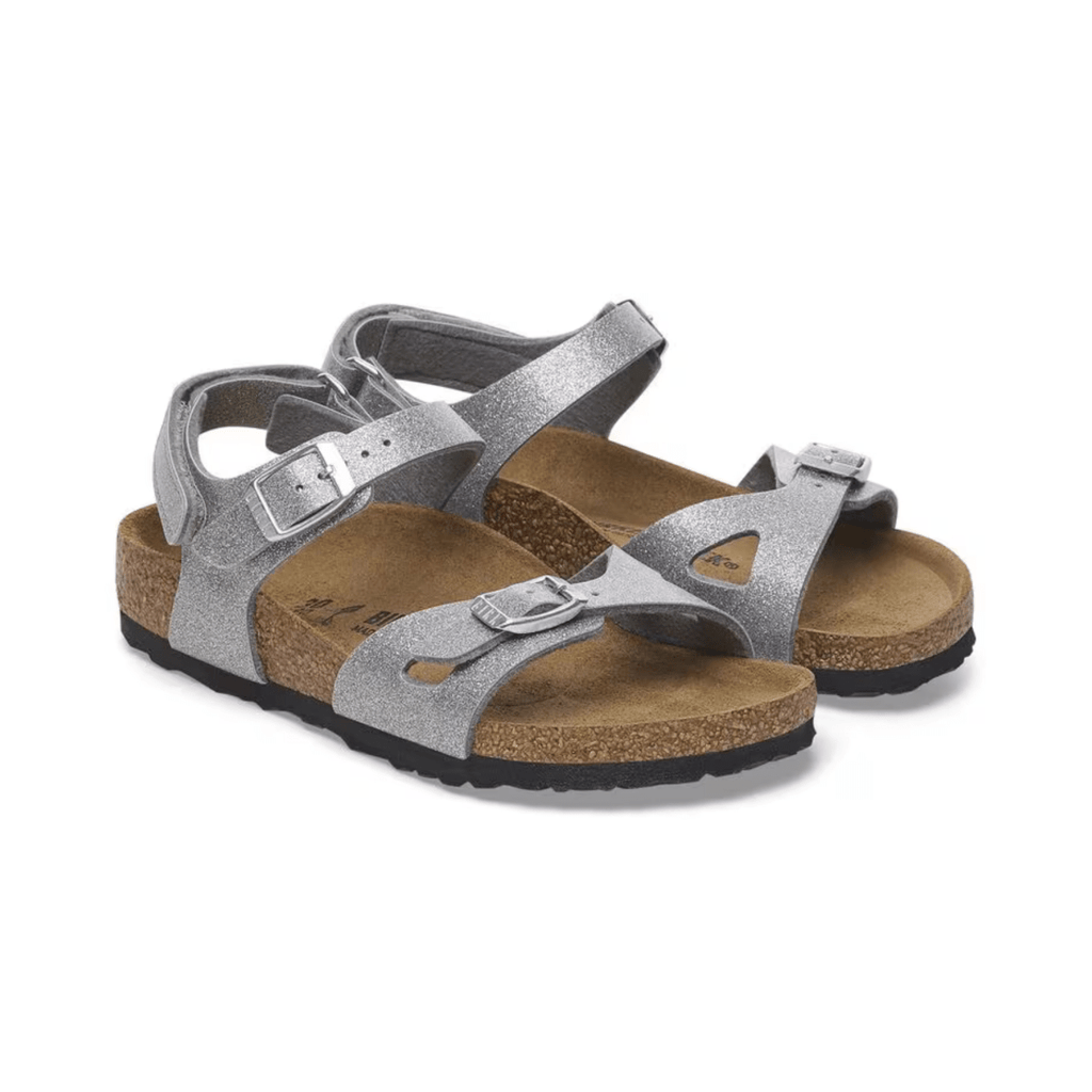 Birkenstock Girls Rio Birko-Flor Sparkling Light Silver